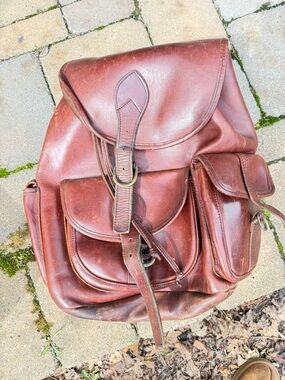 Vintage Brown Leather Men's Backpack - Classic School & Travel Bag